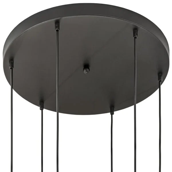 Fashion Straluma 6-Lichts vide hanglamp smoke glas met reliëf