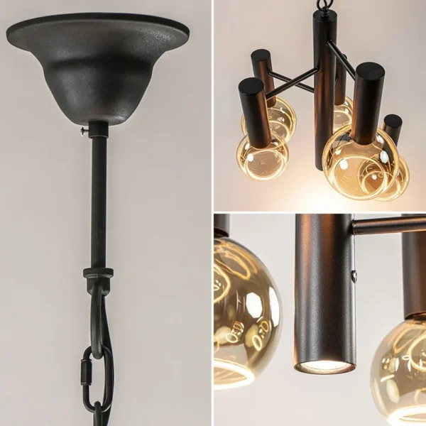 Best Sale Straluma 5-Lichts vide hanglamp textured black excl lichtbronnen