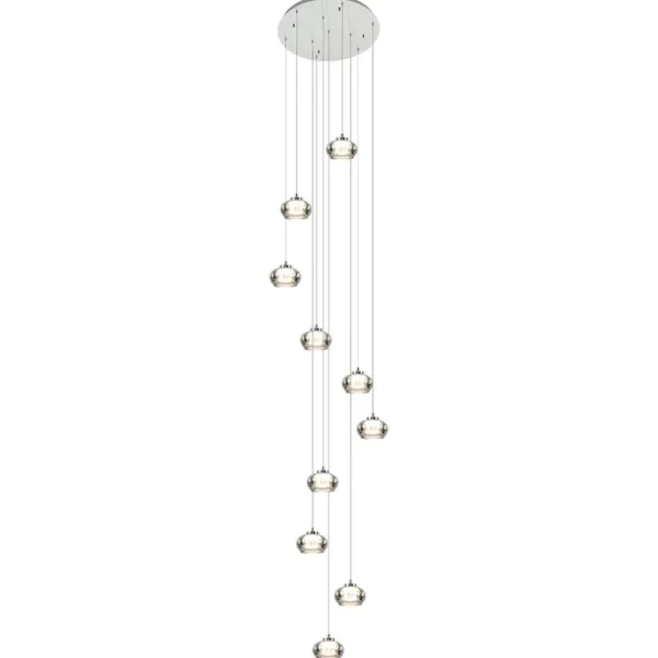lichts_videlamp_chroomsmo_0.webp Clearance Straluma 10-Lichts videlamp chroom/smoke glas inclusief dimbaar LED