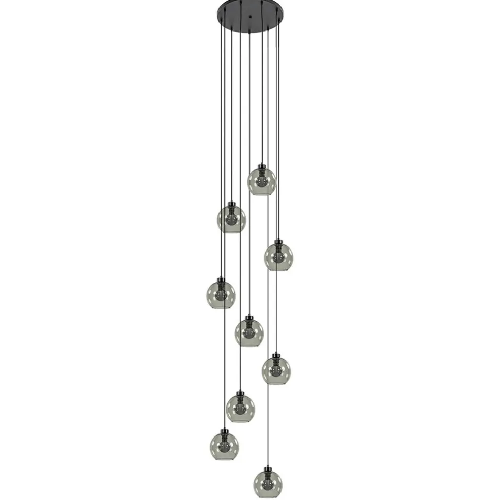lichts_videlamp_zwart_met_0.webp Fashion Straluma 9-Lichts videlamp zwart met smoke glazen kappen