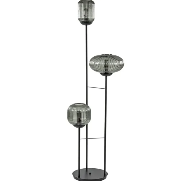 lichts_vloerlamp_met_smok_0.webp Fashion Straluma 3-Lichts vloerlamp met smoke glazen kappen reliëf