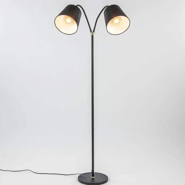 lichts_vloerlamp_zwartgou_1-1.webp Sale Straluma 2-Lichts vloerlamp zwart/goud met flexibele armen