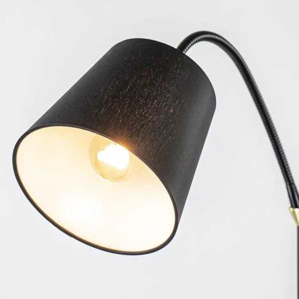 lichts_vloerlamp_zwartgou_2-1.webp Sale Straluma 2-Lichts vloerlamp zwart/goud met flexibele armen