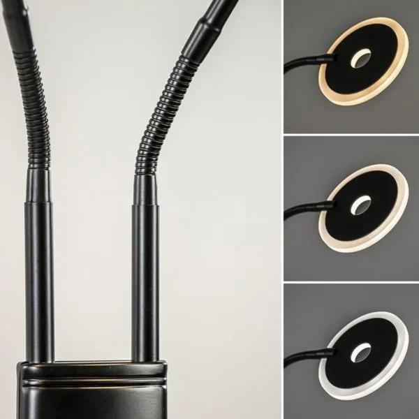 lichts_vloerleeslamp_zwar_3.webp Best Sale Straluma 2-Lichts vloer/leeslamp zwart met dimbaar LED