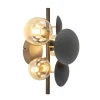lichts_wandlamp_grijsgoud_1.webp Clearance Straluma 3-Lichts wandlamp grijs/goud met amber glas