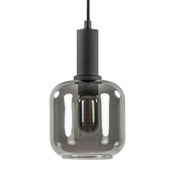 light_and_living_hanglamp_0.webp Discount Straluma Light and Living hanglamp Lekar zwart met smoke glas klein