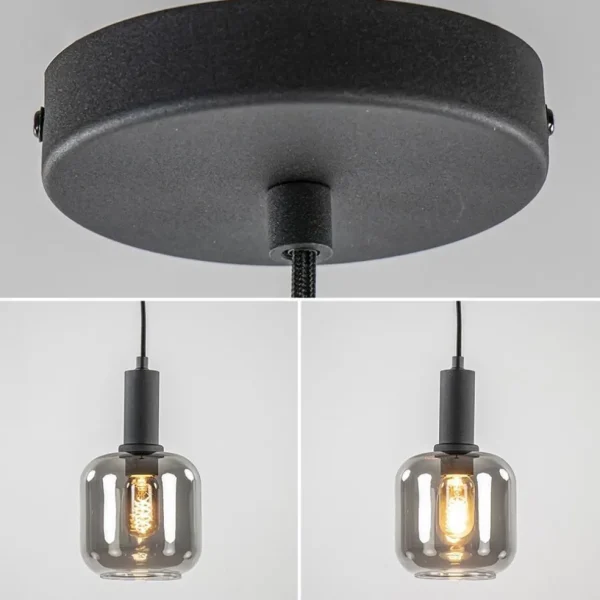 light_and_living_hanglamp_3.webp Discount Straluma Light and Living hanglamp Lekar zwart met smoke glas klein