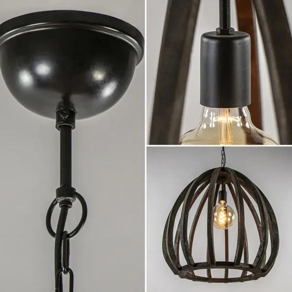 Cheap Straluma Light and Living hanglamp Barsia wood dark brown