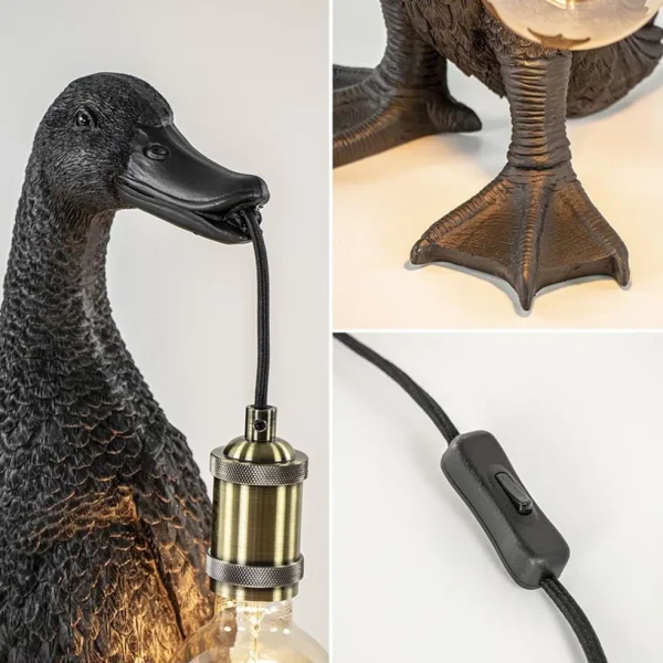 light_and_living_tafellam_2-12.webp Shop Straluma Light and Living tafellamp Duck mat zwart met brons