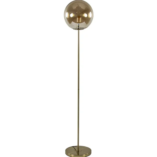 Best Sale Straluma Light and Living vloerlamp Medina goud met amber glas