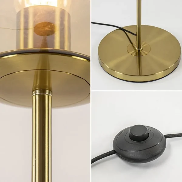 Best Sale Straluma Light and Living vloerlamp Medina goud met amber glas