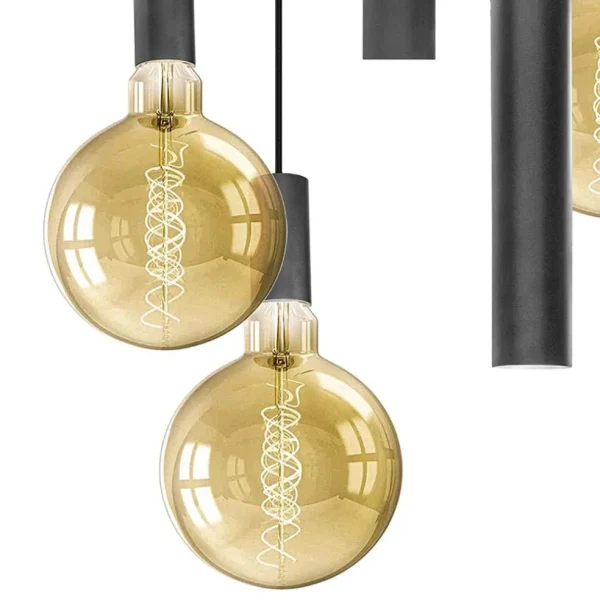 luxe_lichts_hanglamp_mat__2.webp Clearance Straluma Luxe 5-lichts hanglamp mat zwart E27+GU10 rond