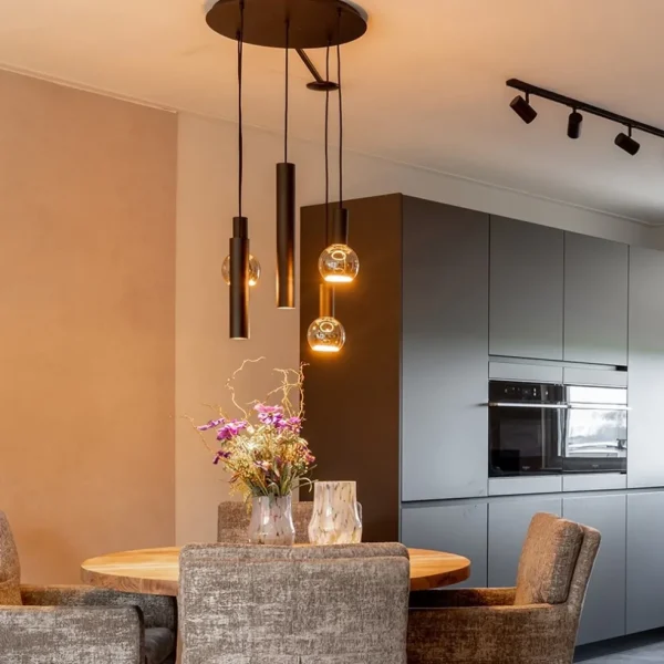 luxe_lichts_hanglamp_mat__4.webp Clearance Straluma Luxe 5-lichts hanglamp mat zwart E27+GU10 rond