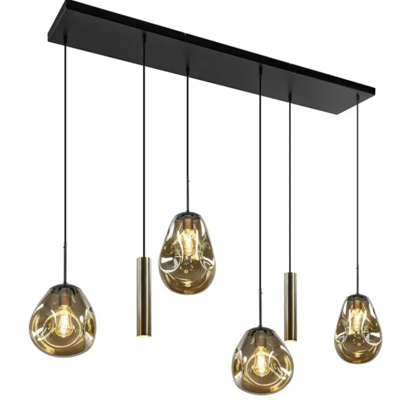 luxe_lichts_hanglamp_met__1.webp Clearance Straluma Luxe 6-lichts hanglamp met goud glas en cilinders
