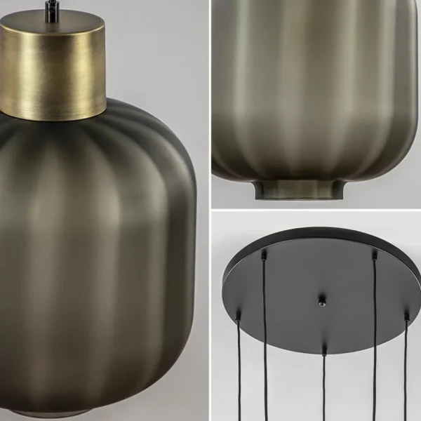 luxe_lichts_videlamp_zwar_2.webp Best Straluma Luxe 5-lichts videlamp zwart/brass met mat zwart glas