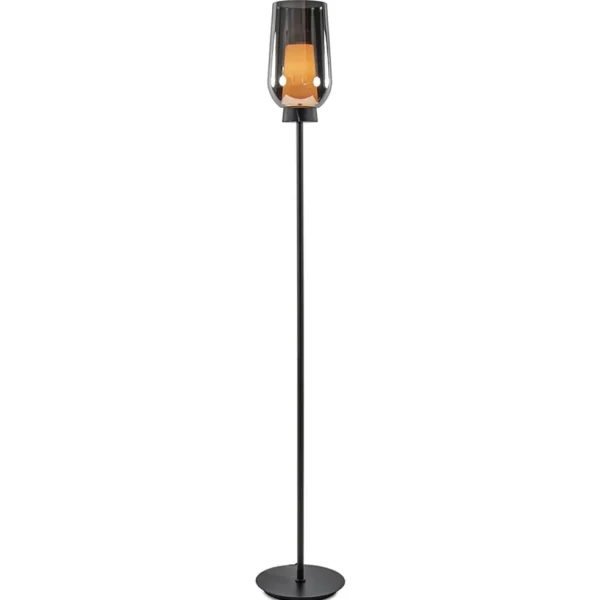 luxe_vloerlamp_zwart_marm_0.webp Outlet Straluma Luxe vloerlamp zwart marmer met smoke glazen kap
