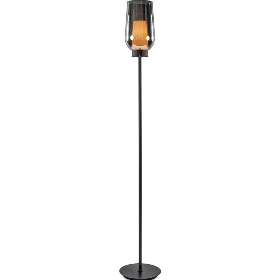 luxe_vloerlamp_zwart_marm_0.webp Outlet Straluma Luxe vloerlamp zwart marmer met smoke glazen kap