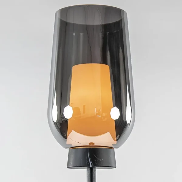 luxe_vloerlamp_zwart_marm_2.webp Outlet Straluma Luxe vloerlamp zwart marmer met smoke glazen kap