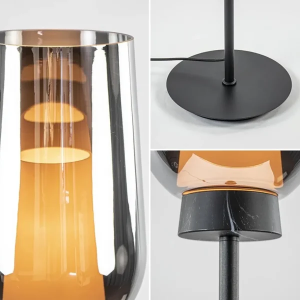 luxe_vloerlamp_zwart_marm_3.webp Outlet Straluma Luxe vloerlamp zwart marmer met smoke glazen kap