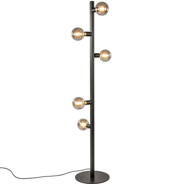 mat_zwart_metalen_vloerla_1.webp Online Straluma Mat zwart metalen vloerlamp met E27 fittingen