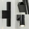 Outlet Straluma Mat zwarte cilinder wandlamp up+down