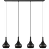 mat_zwarte_eettafelhangla_0.webp Discount Straluma Mat zwarte eettafelhanglamp zwart met goud 4-lichts