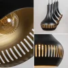 mat_zwarte_eettafelhangla_2.webp Discount Straluma Mat zwarte eettafelhanglamp zwart met goud 4-lichts