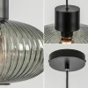 Sale Straluma Mat zwarte hanglamp met geribbeld smoke glas ovaal