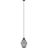 Fashion Straluma Mat zwarte hanglamp met smoke glas ruit
