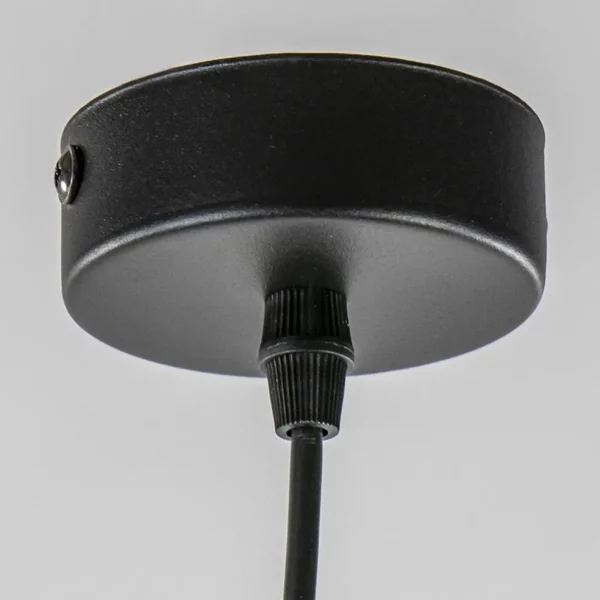 Fashion Straluma Mat zwarte hanglamp met smoke glas ruit