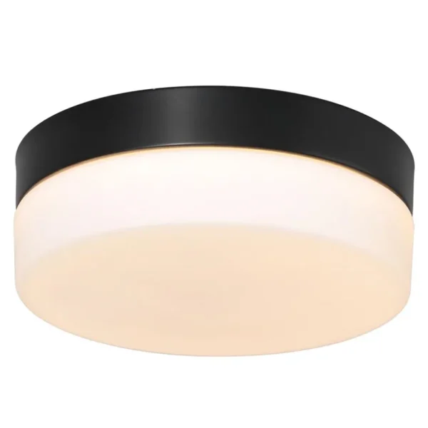 mat_zwarte_led_plafondlam_1-1.webp Discount Straluma Mat zwarte LED plafondlamp met wit glas IP44 dimbaar