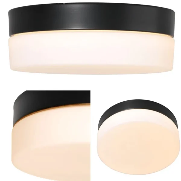mat_zwarte_led_plafondlam_2-1.webp Discount Straluma Mat zwarte LED plafondlamp met wit glas IP44 dimbaar
