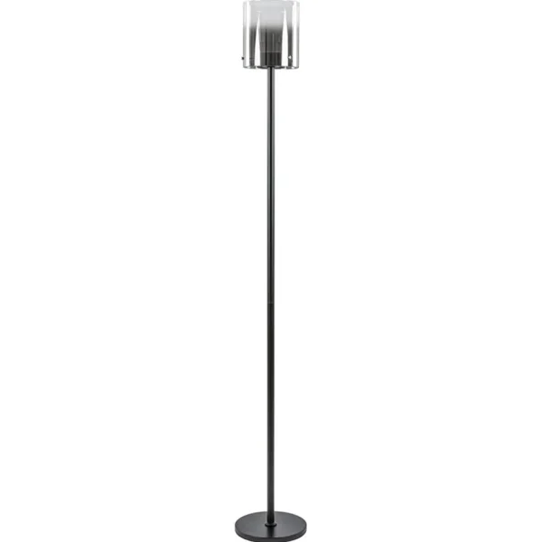 mat_zwarte_led_vloerlamp__0.webp Shop Straluma Mat zwarte LED vloerlamp met glazen kap helder/titanium