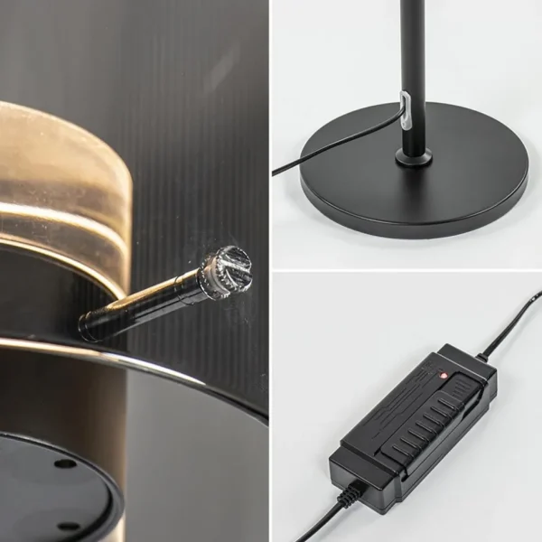 mat_zwarte_led_vloerlamp__3.webp Shop Straluma Mat zwarte LED vloerlamp met glazen kap helder/titanium