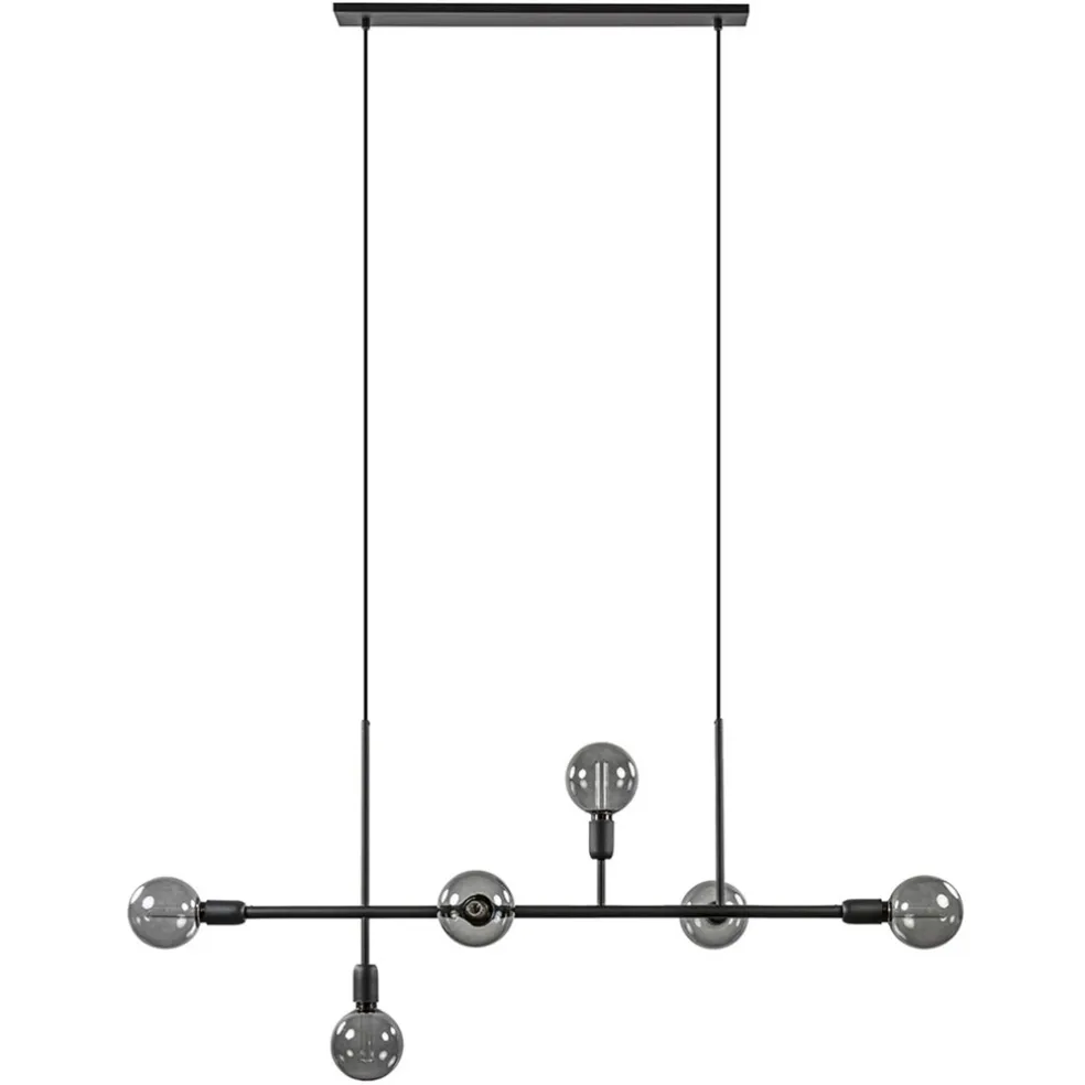 mat_zwarte_lichts_hanglam_0.webp Store Straluma Mat zwarte 6-lichts hanglamp exclusief lichtbronnen