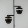 Store Straluma Mat zwarte 2-lichts vloerlamp met gouden accenten