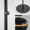 Store Straluma Mat zwarte 2-lichts vloerlamp met gouden accenten
