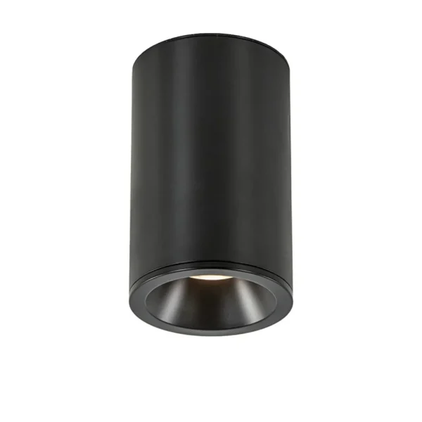 mat_zwarte_opbouwspot_ron_1.webp Sale Straluma Mat zwarte opbouwspot rond IP54 badkamer/buiten