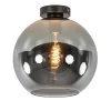 mat_zwarte_plafondlamp_me_1-4.webp Discount Straluma Mat zwarte plafondlamp met smoke glazen bol 30 cm