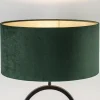 Sale Straluma Mat zwarte tafellamp met kap velours groen