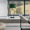Sale Straluma Mat zwarte tafellamp met kap velours groen