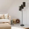 mat_zwarte_vloerlamp_edis_4.webp Flash Sale Straluma Mat zwarte vloerlamp Edisa met velvet bruine kappen