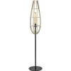 Clearance Straluma Mat zwarte vloerlamp met houten kap naturel