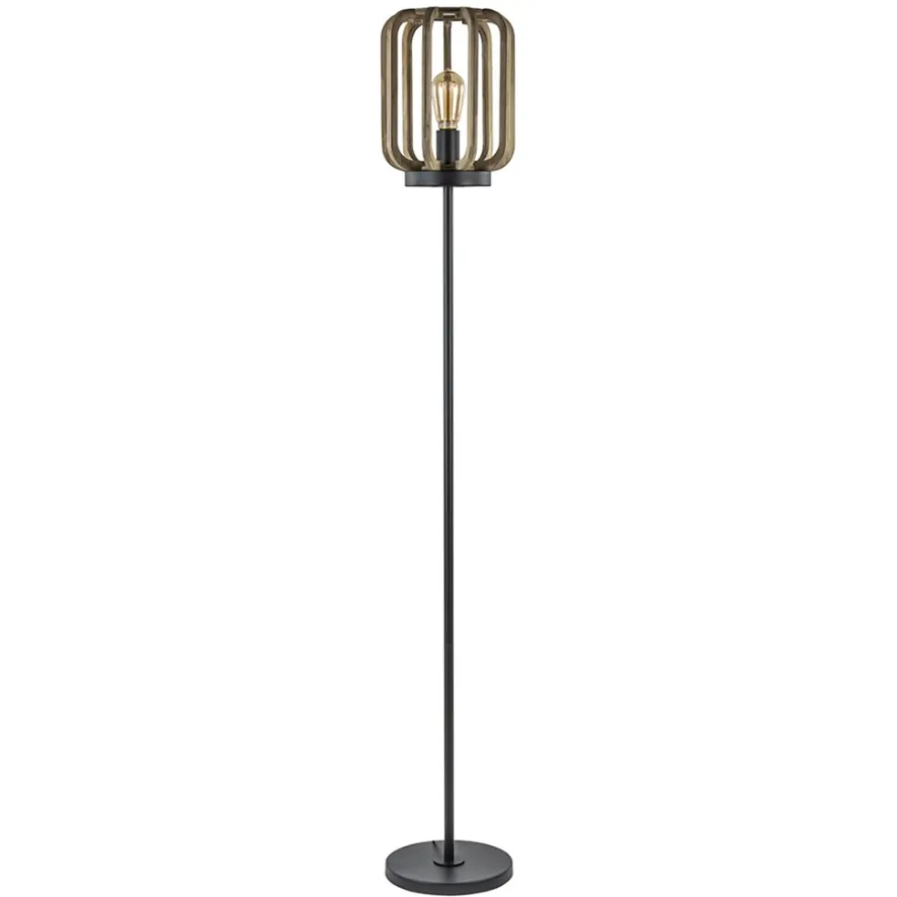 mat_zwarte_vloerlamp_met__0-6.webp Outlet Straluma Mat zwarte vloerlamp met ruwe houten kap