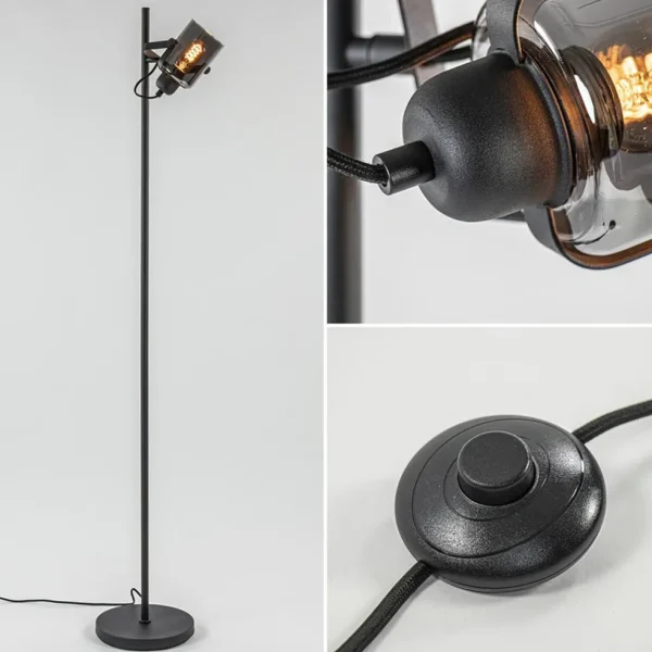 mat_zwarte_vloerlamp_met__1-1.webp Clearance Straluma Mat zwarte vloerlamp met smoke/titanium glas