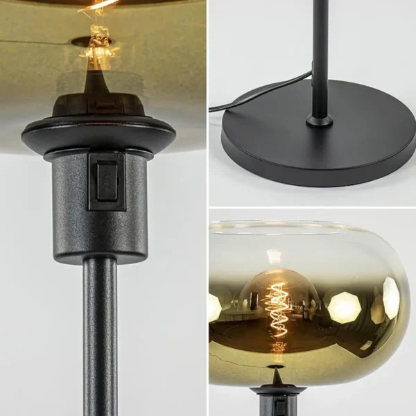 mat_zwarte_vloerlamp_met__2-4.webp Outlet Straluma Mat zwarte vloerlamp met glazen kap helder/goud