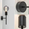 Store Straluma Mat zwarte wandlamp exclusief lichtbron
