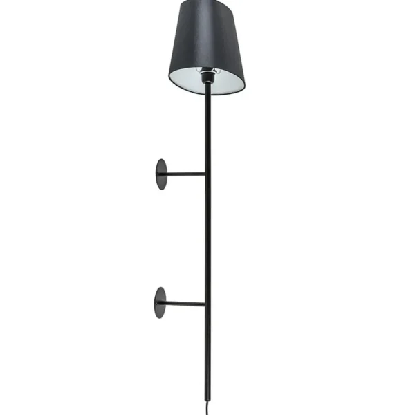 mat_zwarte_wandlamp_soria_1.webp Discount Straluma Mat zwarte wandlamp Soriano exclusief kap