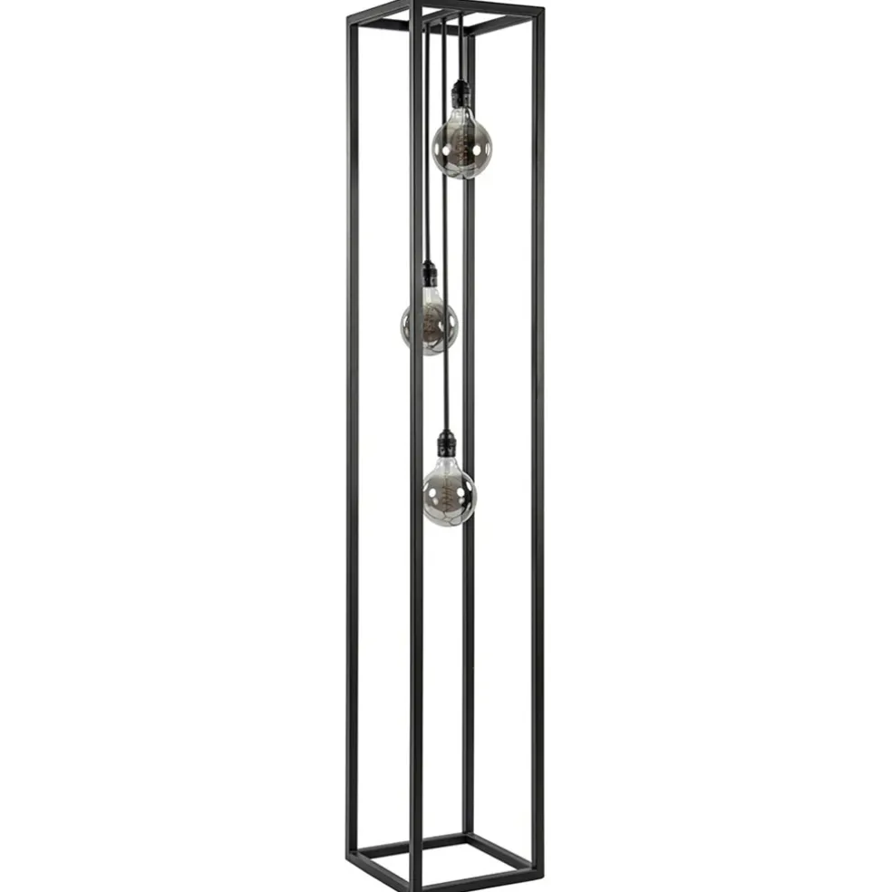 metalen_design_vloerlamp__0.webp Discount Straluma Metalen design vloerlamp zwart frame rechthoek