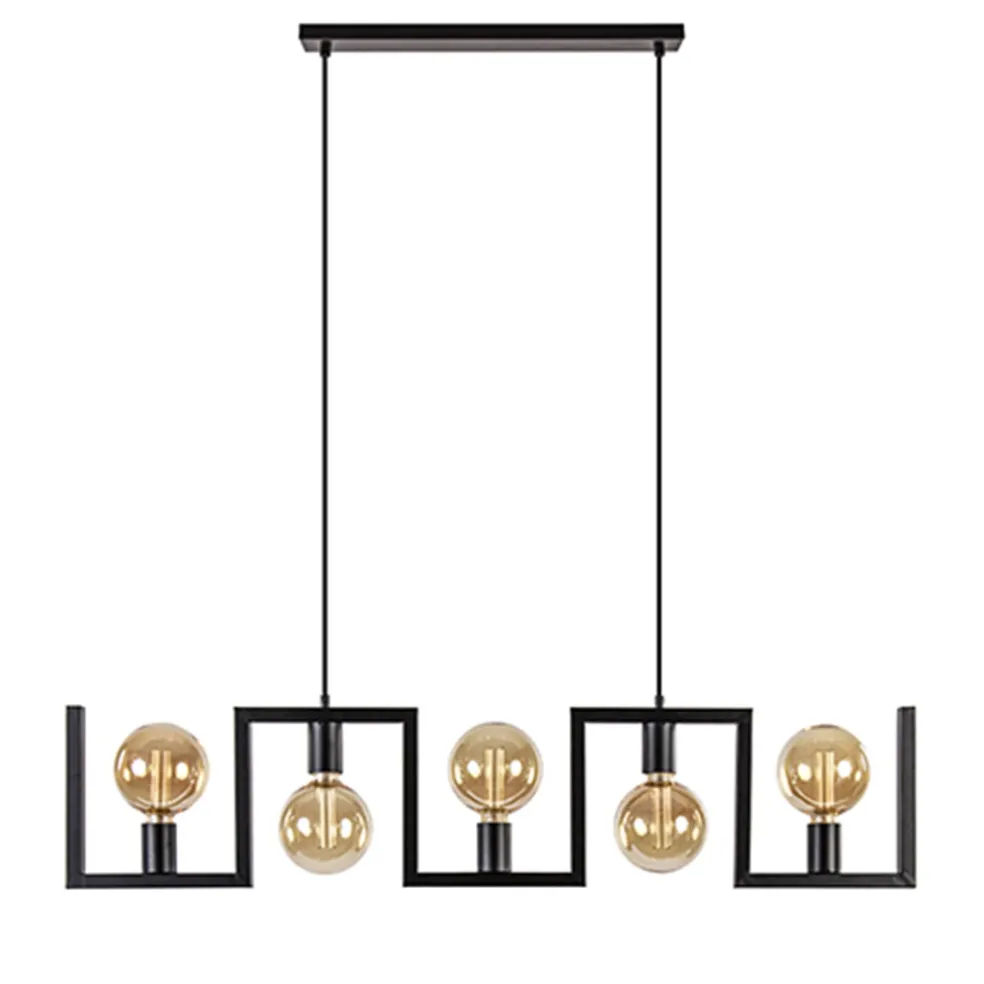 metalen_eettafel_hanglamp_0.webp Clearance Straluma Metalen eettafel hanglamp zwart frame